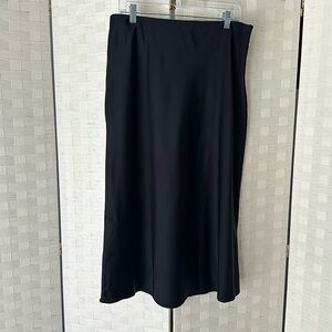 Never worn And Now This Women's Midi Satin Slip Skirt, L, black
